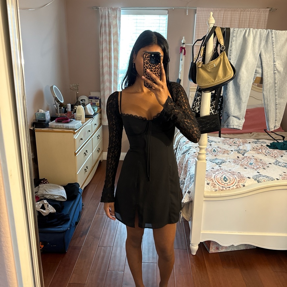 Princess Polly Black Long Sleeve Dress